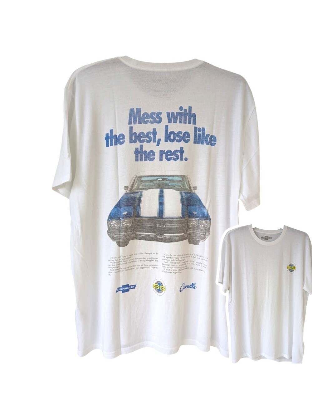 NWOT Lucky Brand Chevrolet SS Super Sport Graphic T-Shirt Mens L White 22x29.5